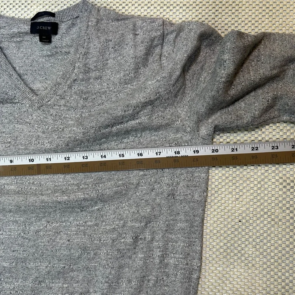 J. Crew V-Neck Sweater‎ Cotton Long Sleeve Casual Gray Mens Size M